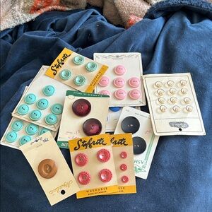 Assorted Vintage Buttons lot of 10 Collection